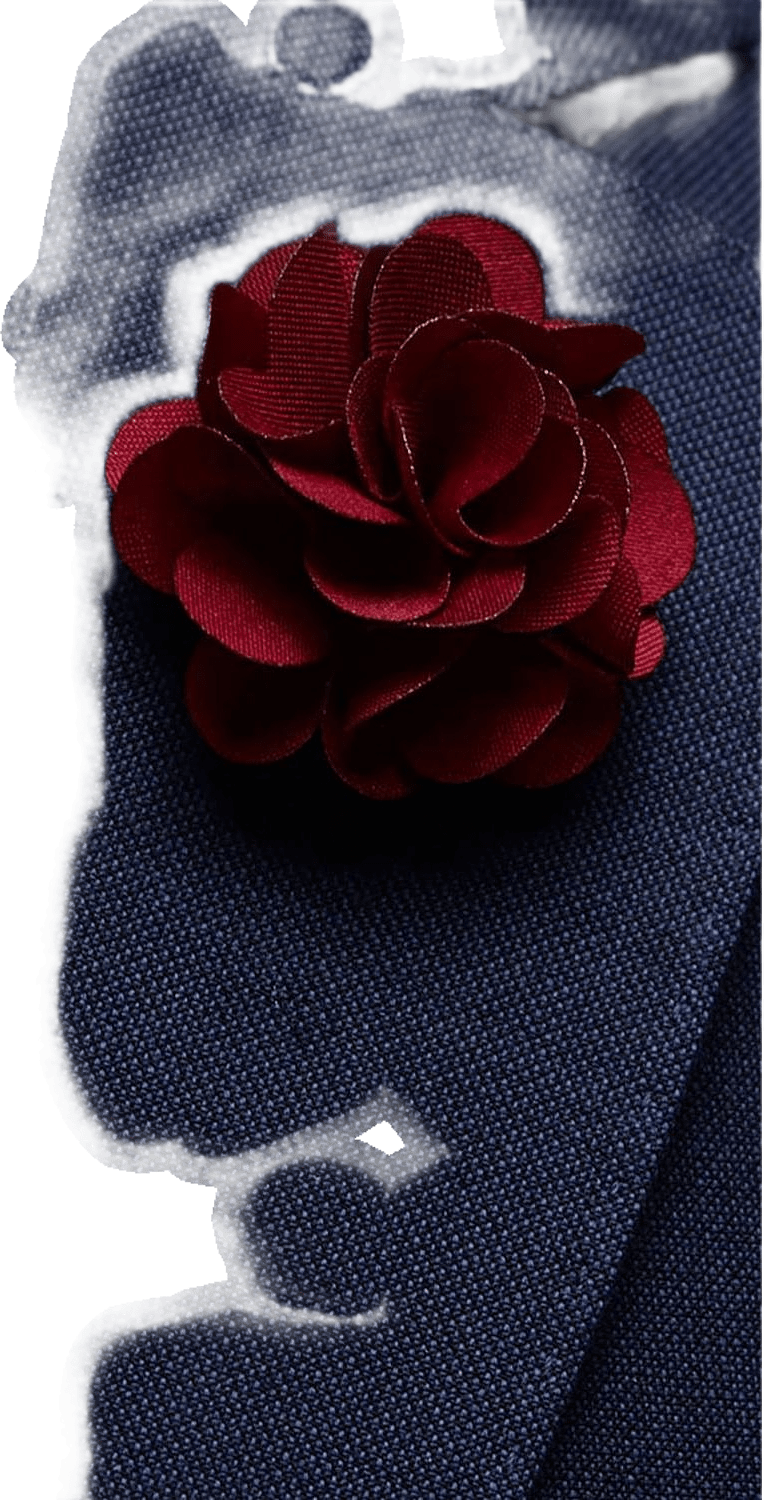 Flower Lapel Pin, från John Henric, i färgen burgundy.