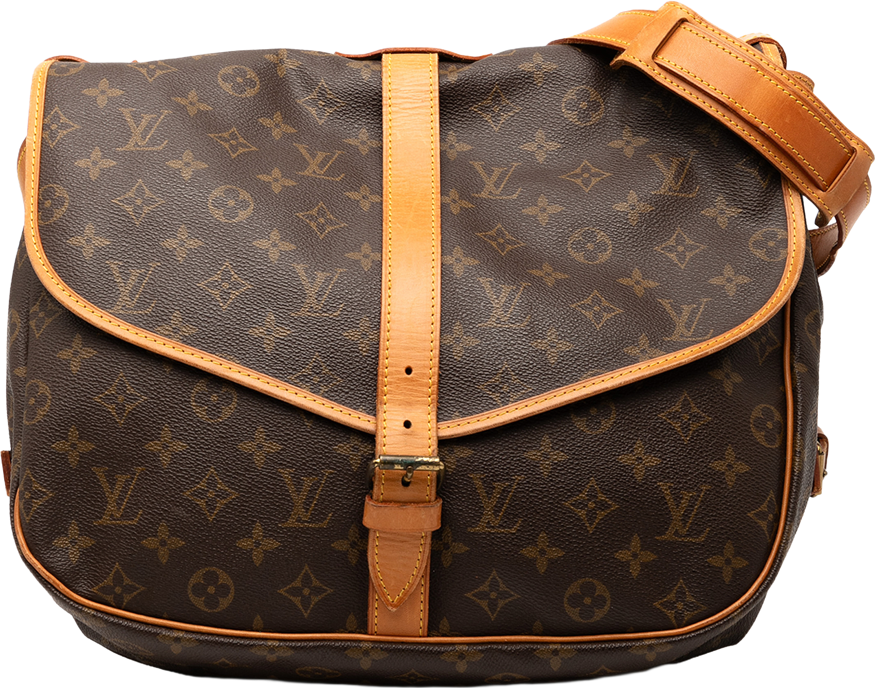 Louis Vuitton Monogram Saumur 35, från Luxclusif, i färgen brown.