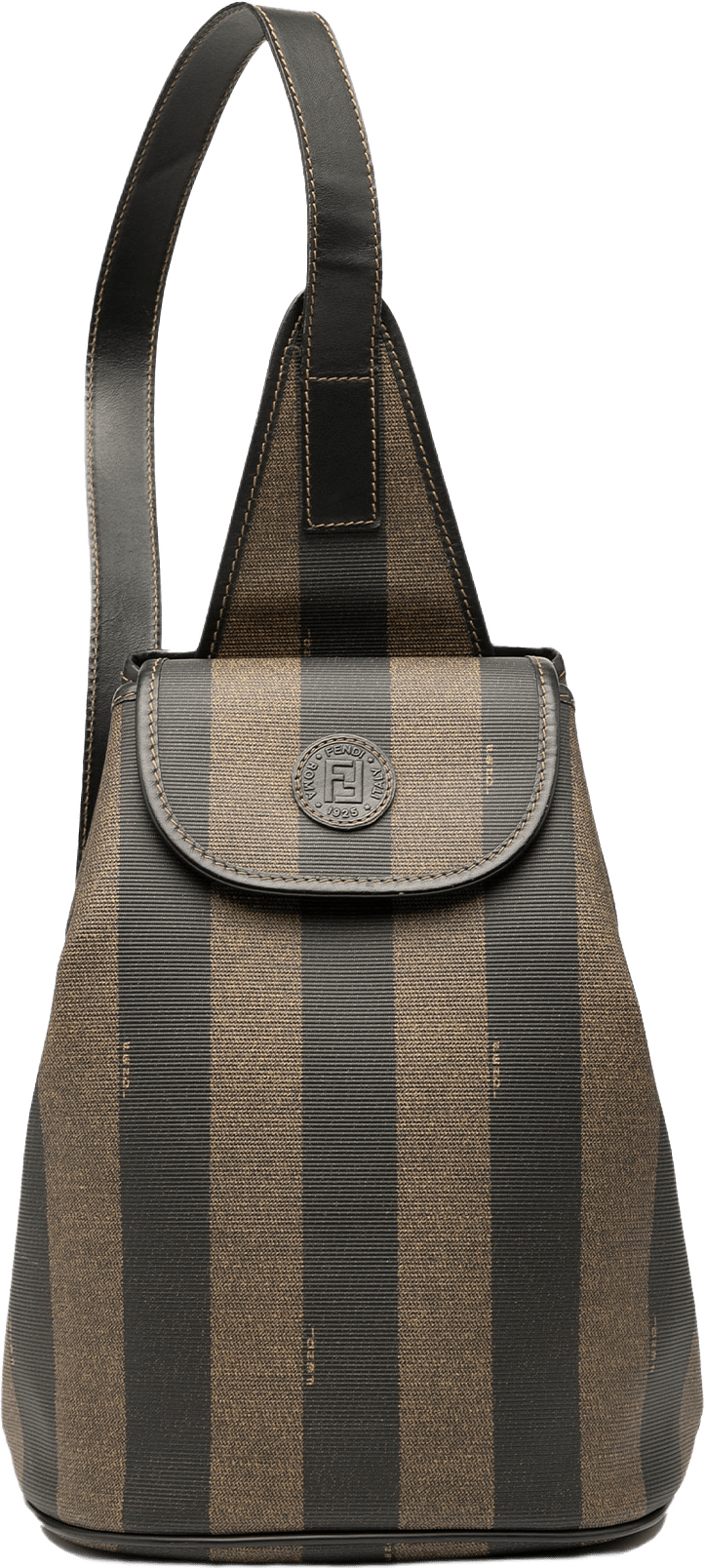 Fendi Pequin Coated Canvas Sling Bag, från Luxclusif, i färgen brown.