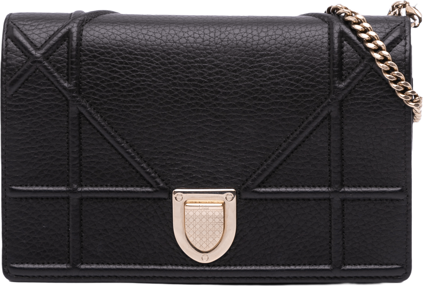 Dior Grained Calfskin Diorama Wallet On Chain