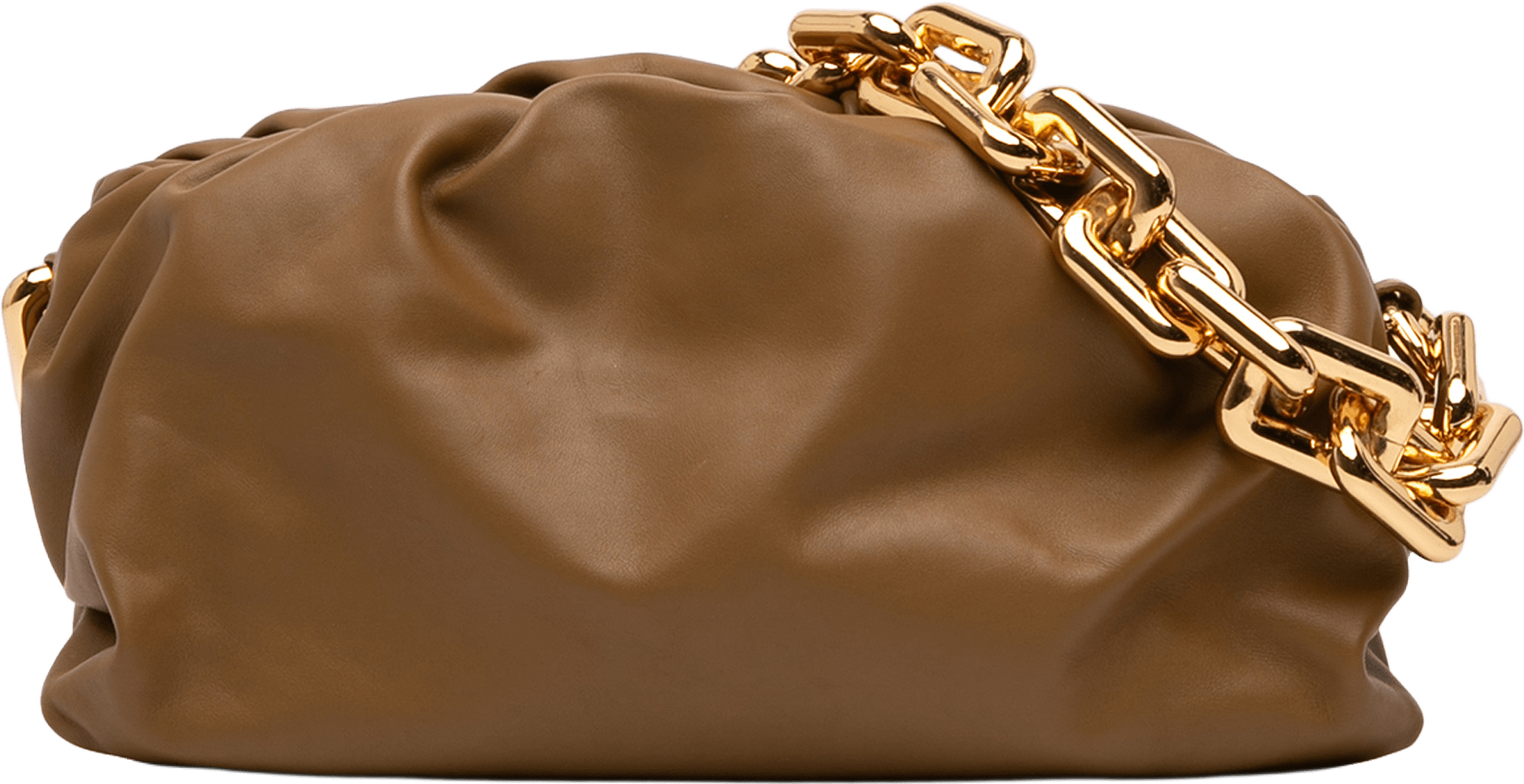 Bottega Veneta Lambskin Chain Pouch, från Luxclusif, i färgen brown.