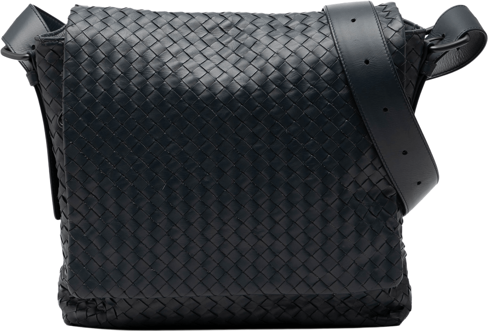 Bottega Veneta Nappa Intrecciato Flap Crossbody, från Luxclusif, i färgen black.