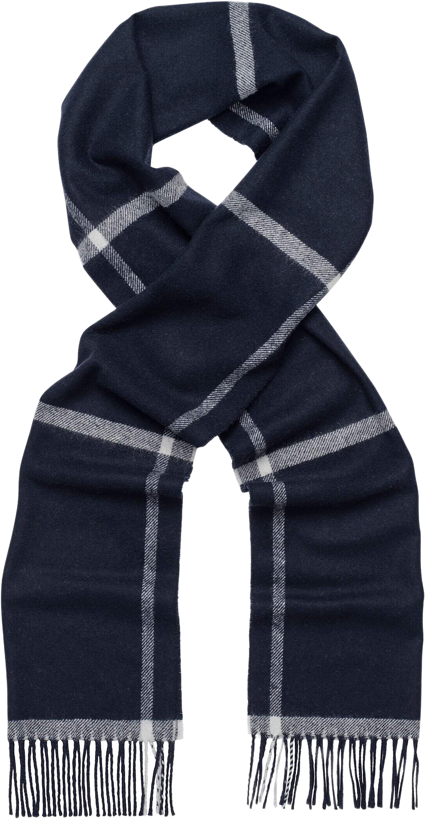 Flauto Checked Scarf, från Newhouse, i färgen marinblå.