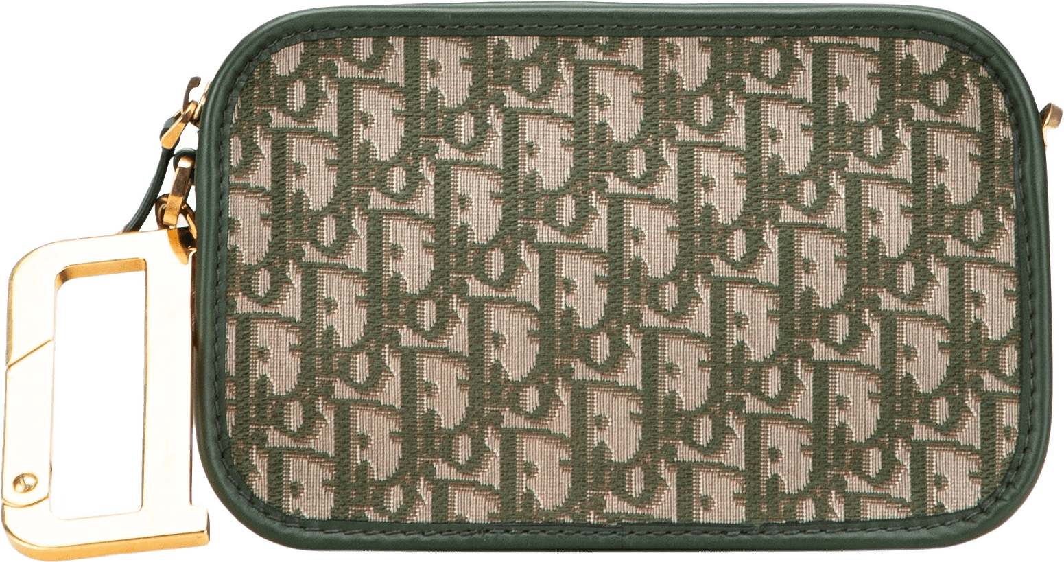 Dior Oblique Canvas Diorquake Clutch, från Luxclusif, i färgen green.