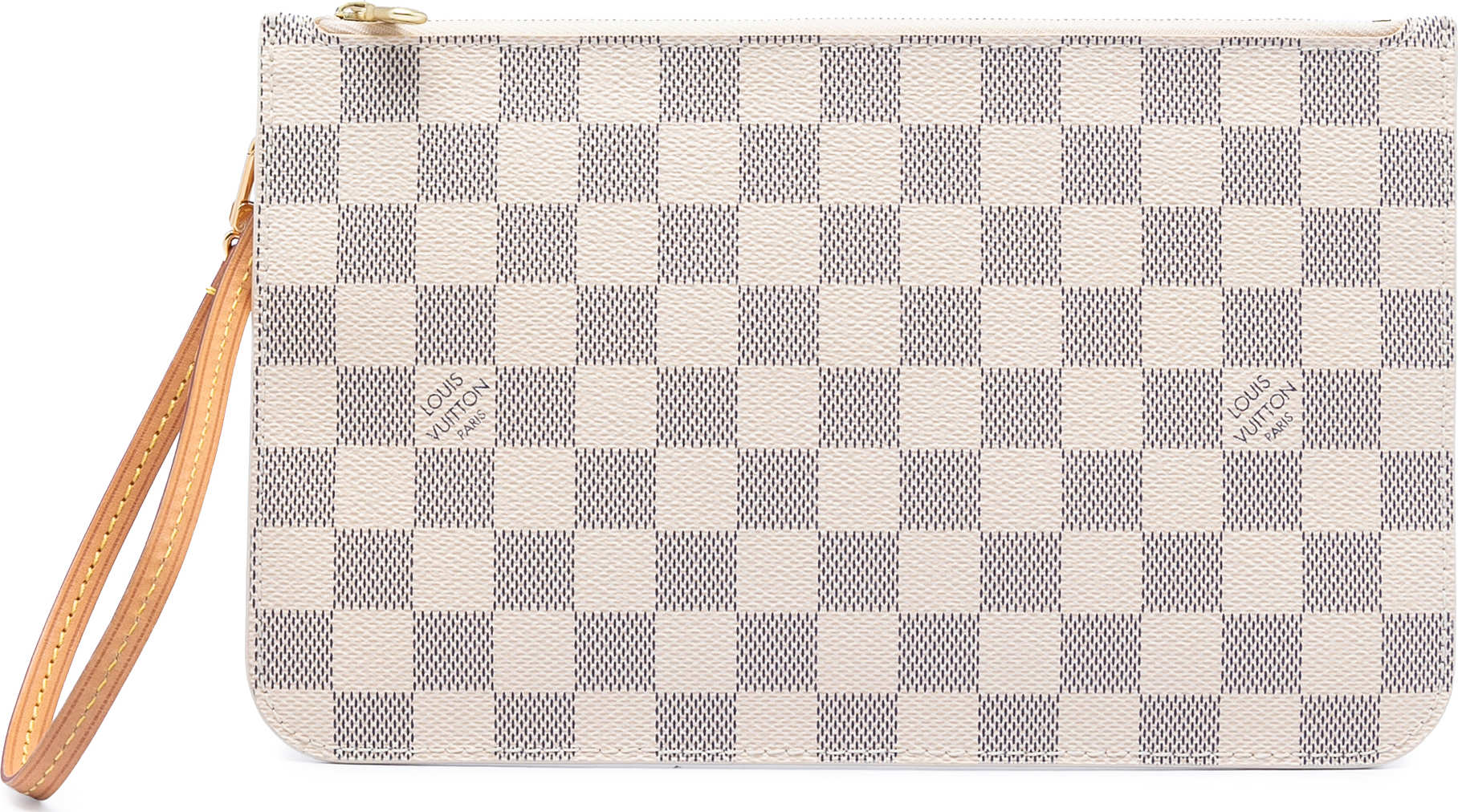 Louis Vuitton Damier Azur Neverfull Mm Pouch, från Luxclusif, i färgen white.