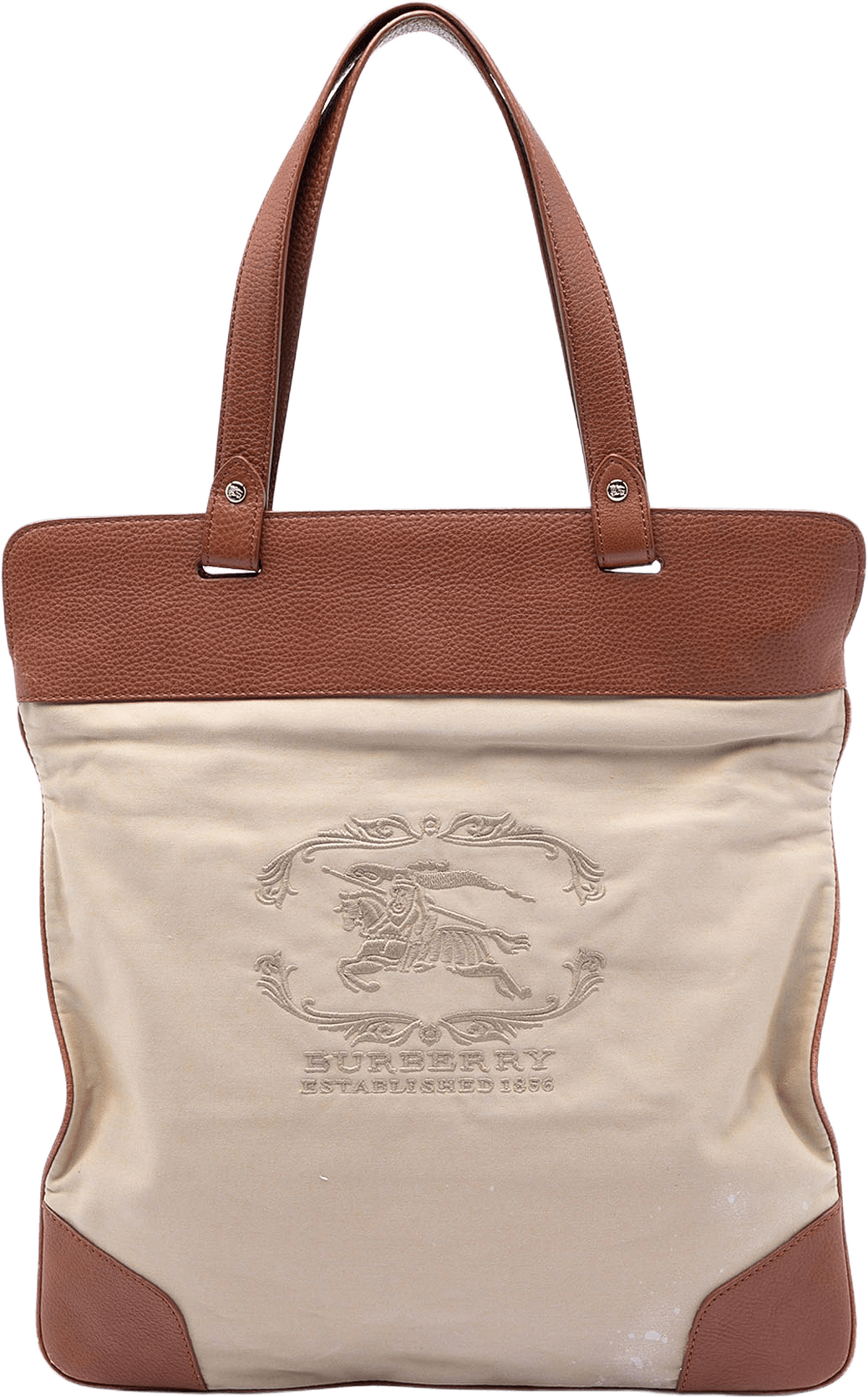 Burberry Canvas Stowell Roll Up Tote, från Luxclusif, i färgen light beige.