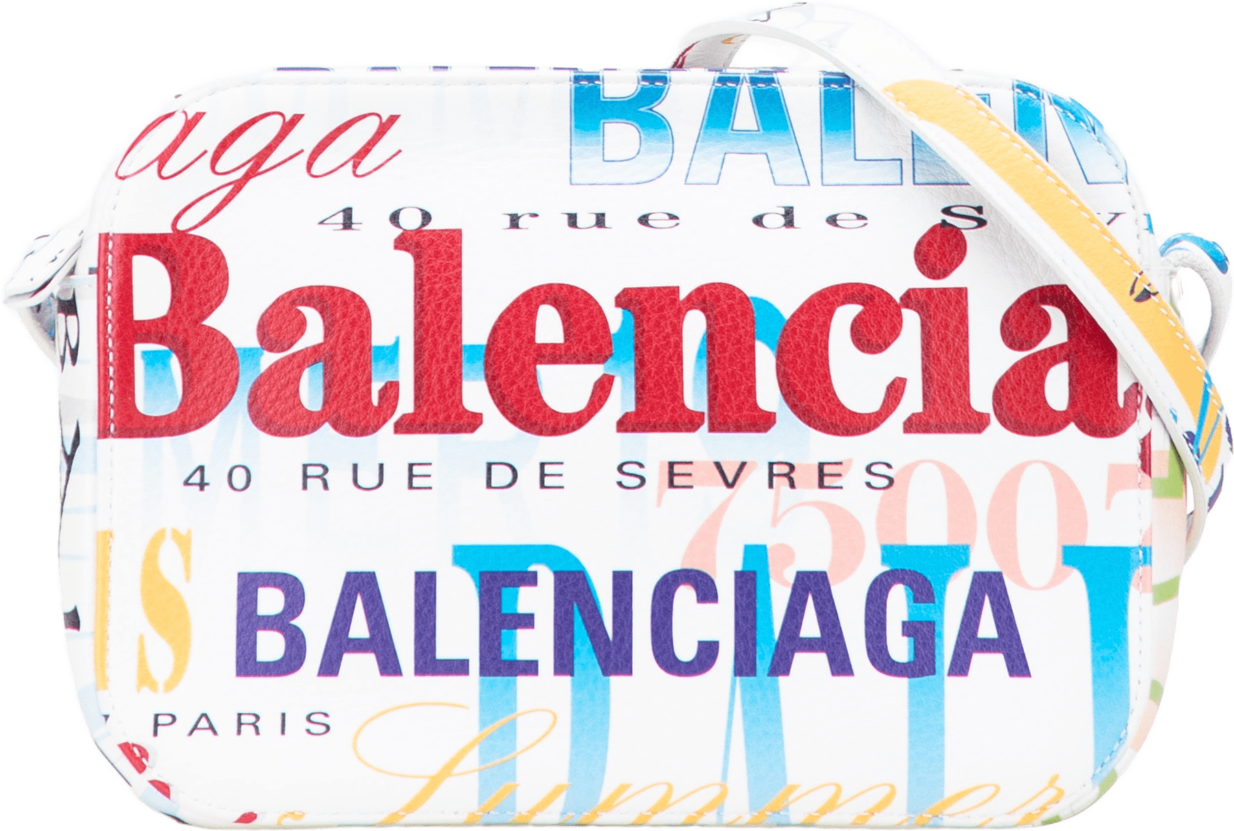 Balenciaga S Calfskin Logo Print Everyday Camera Bag