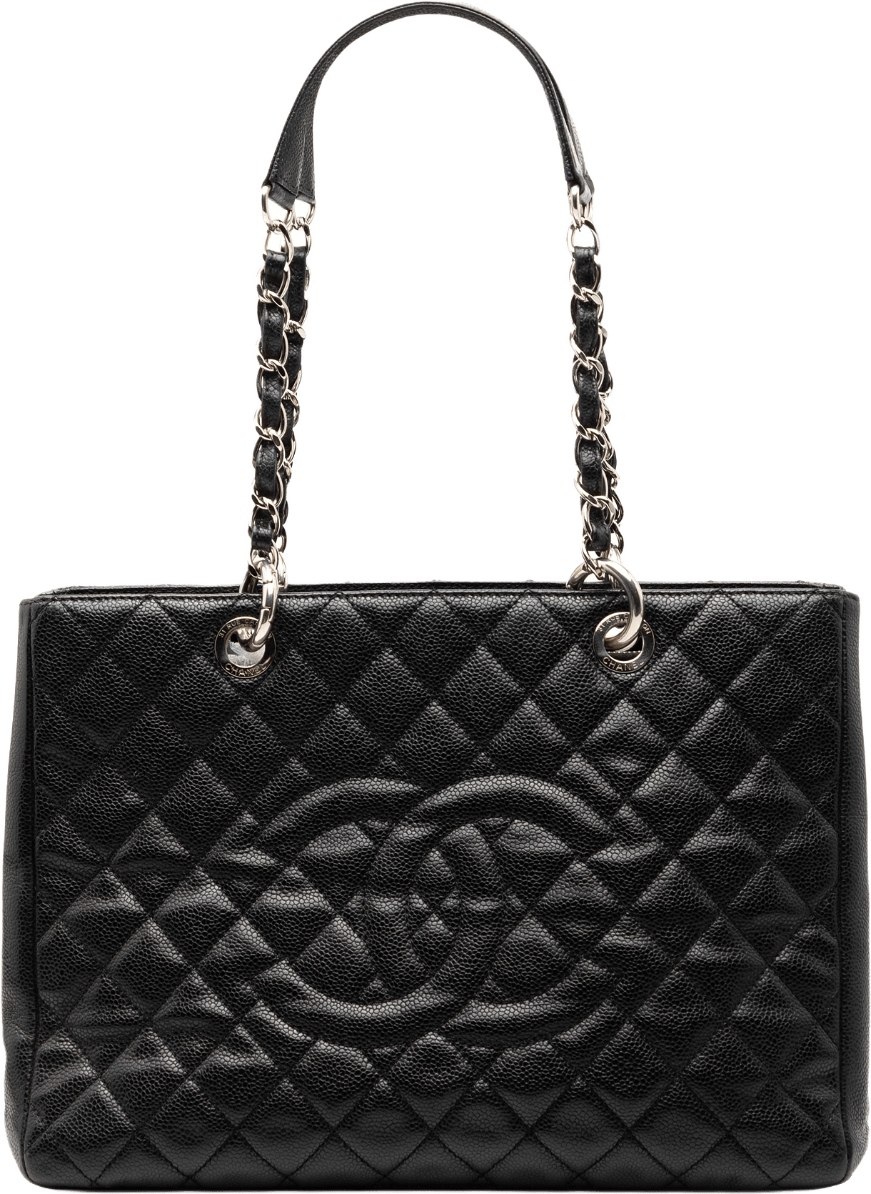 Chanel Caviar Grand Shopping Tote, från Luxclusif, i färgen black.