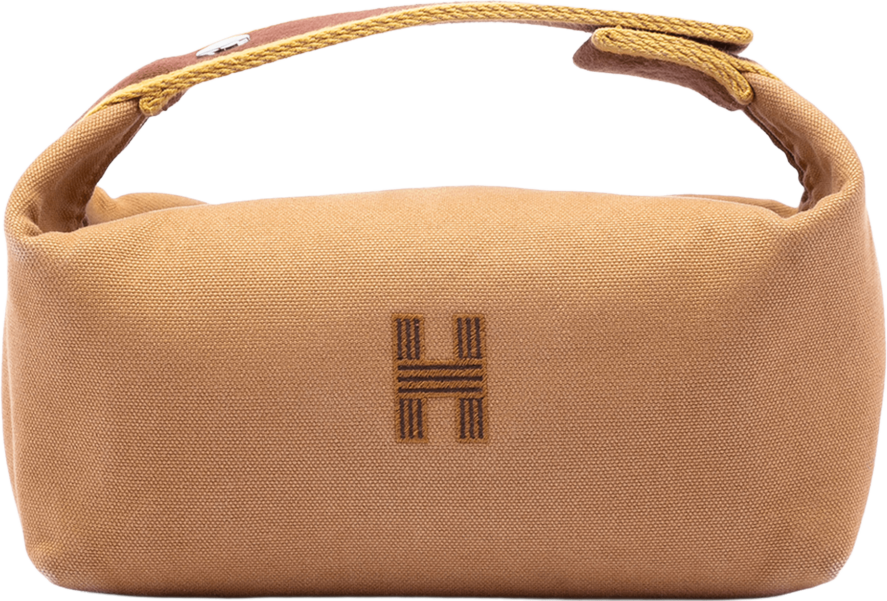 Hermès Small Toile Bride A Brac Case, från Luxclusif, i färgen brown.