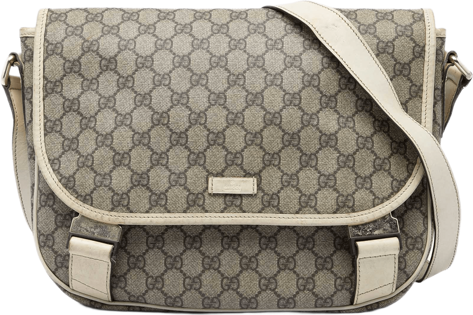 Gucci Gg Supreme Crossbody, från Luxclusif, i färgen vit.