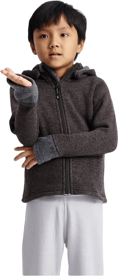 Shaun Hoodie Kids, från ISBJÖRN of Sweden, i färgen espresso.