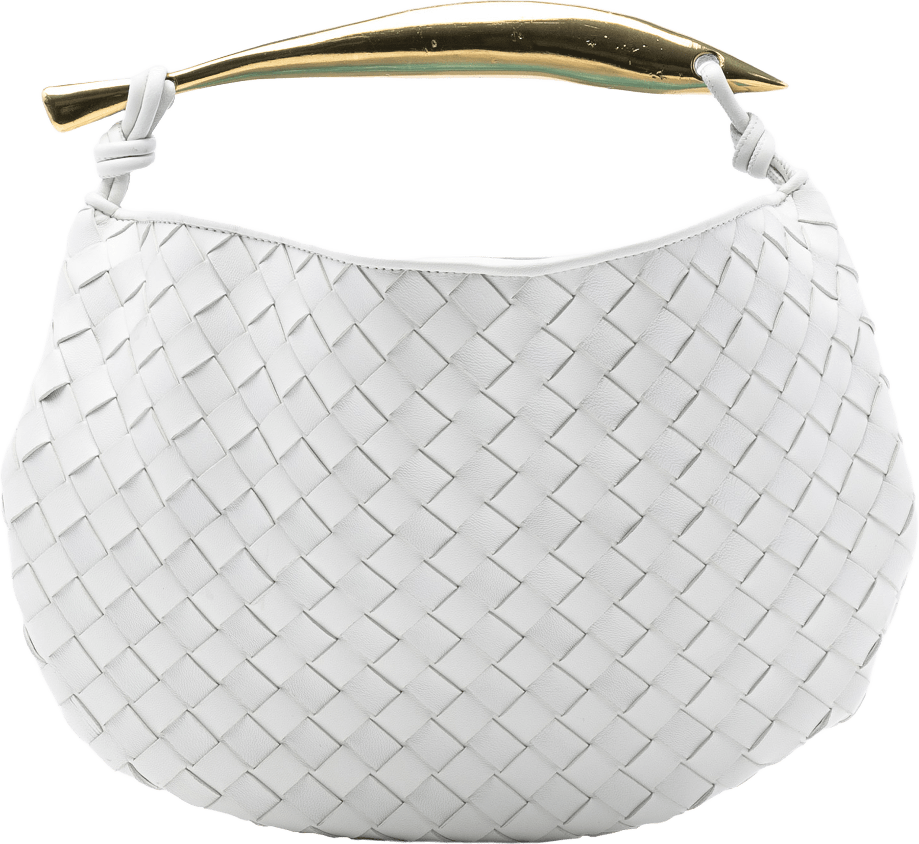 Bottega Veneta Lambskin Intrecciato Sardine, från Luxclusif, i färgen white.