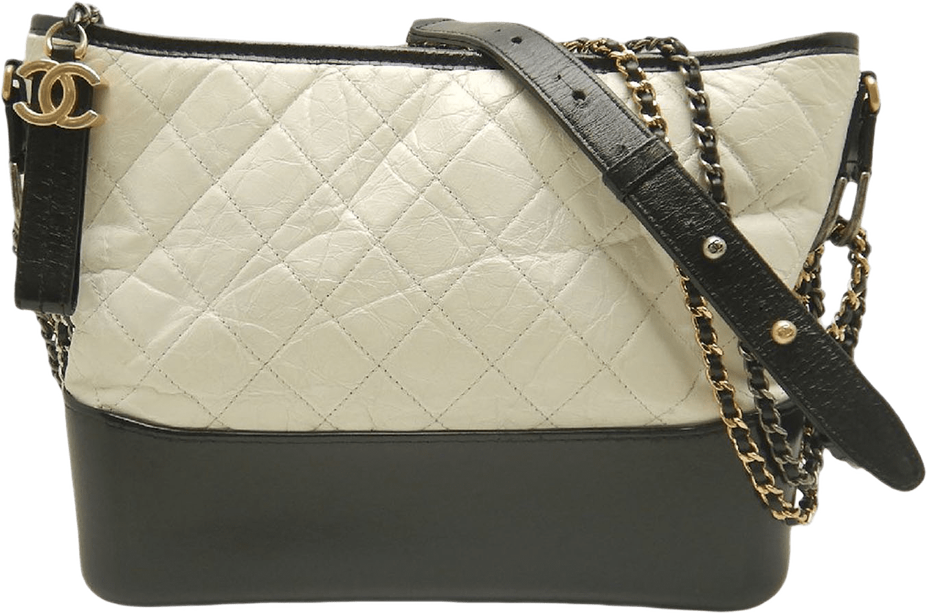 Chanel Medium Bicolor Quilted Aged Calfskin Gabrielle Hobo, från Luxclusif, i färgen svart.