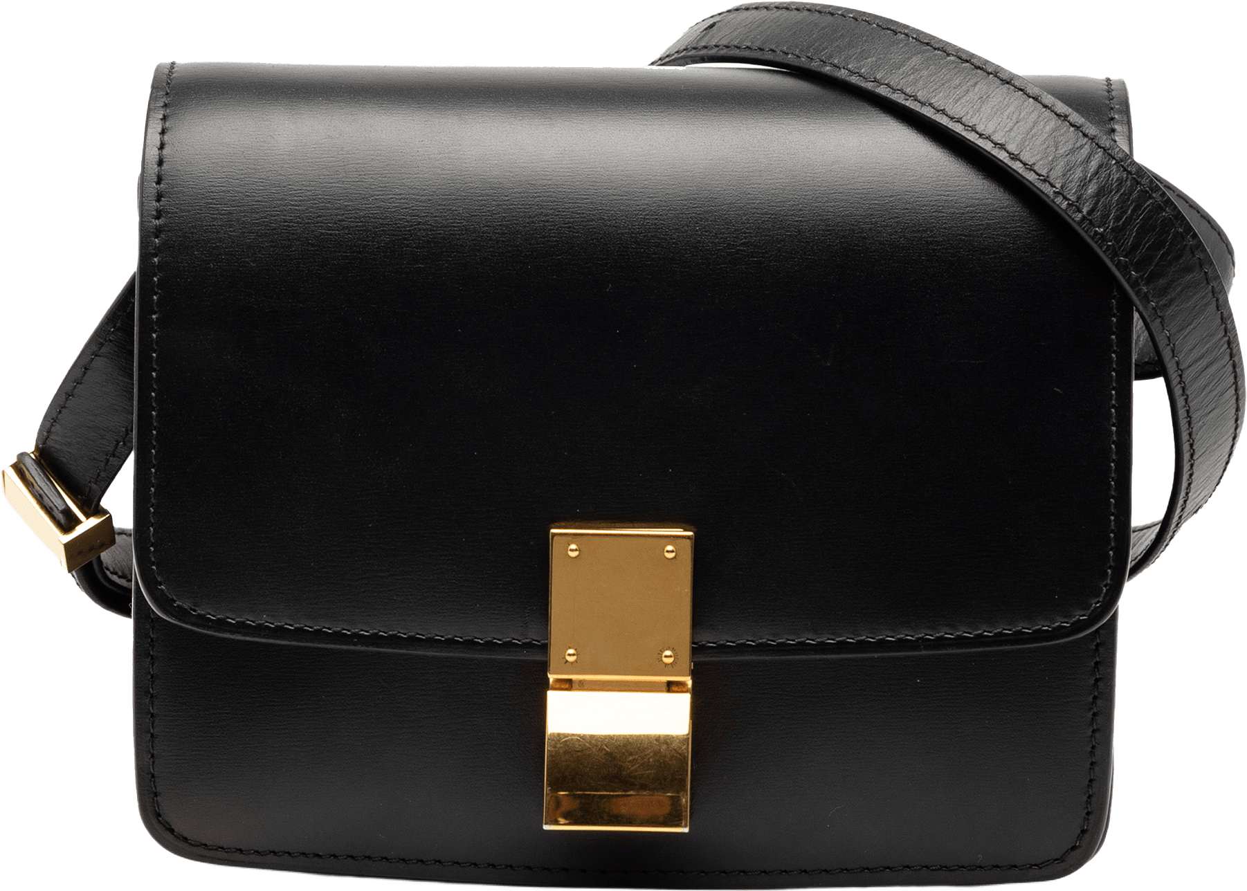 Celine Small Calfskin Classic Box, från Luxclusif, i färgen black.