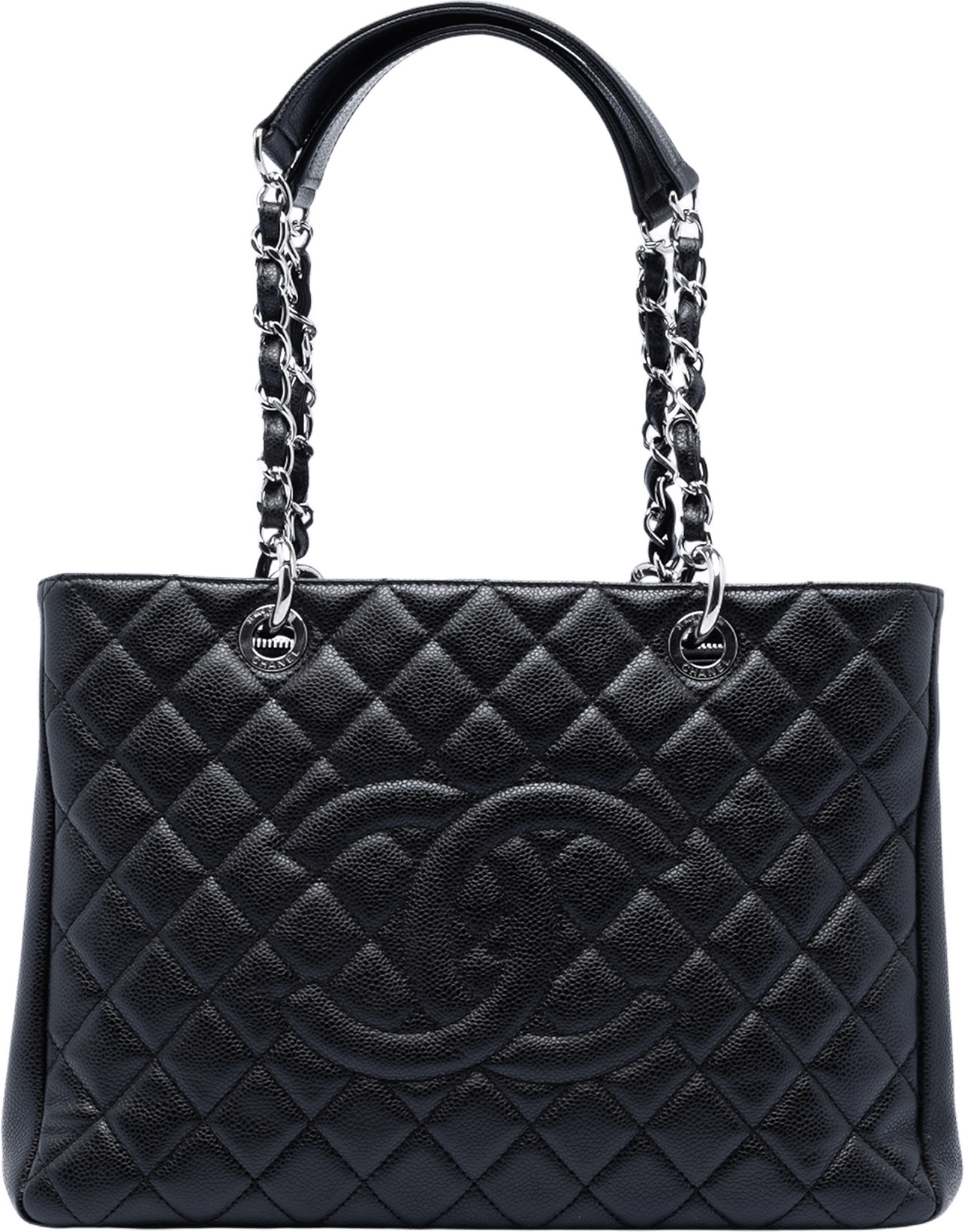 Chanel Caviar Grand Shopping Tote, från Luxclusif, i färgen black.