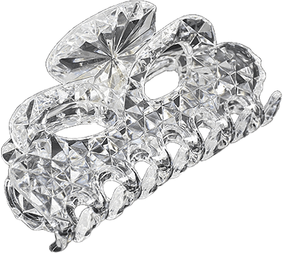 Diamatslipad Hårklämma, 9 Cm, från Complement, i färgen transperant white.