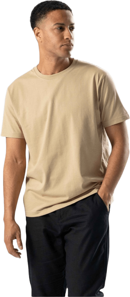 Vanlig T-shirt, från TeeShoppen, i färgen beige.