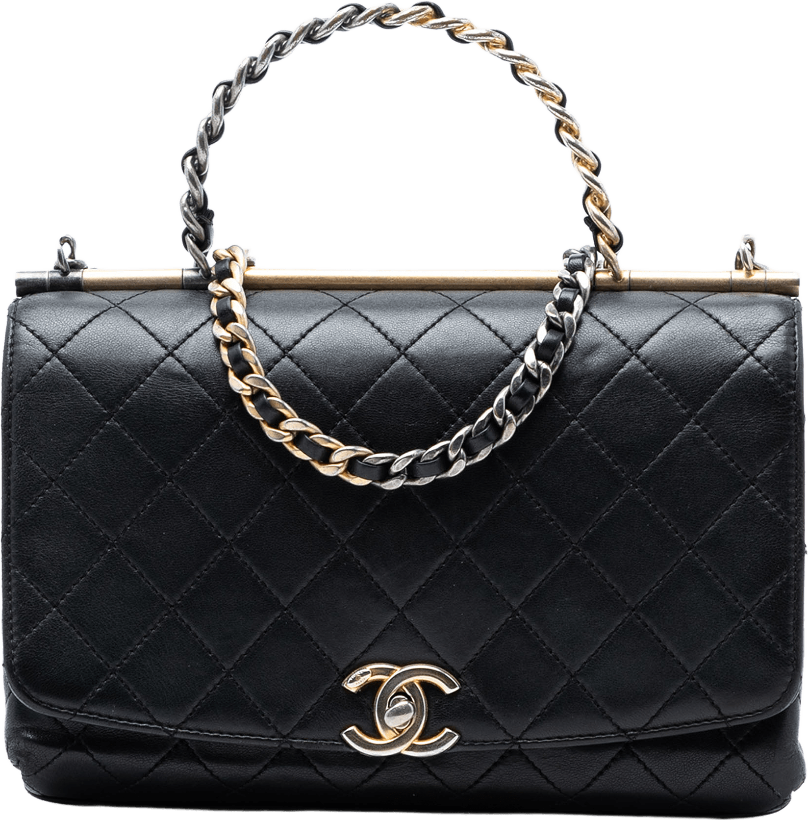 Chanel Medium Quilted Lambskin La Parisienne Flap, från Luxclusif, i färgen black.