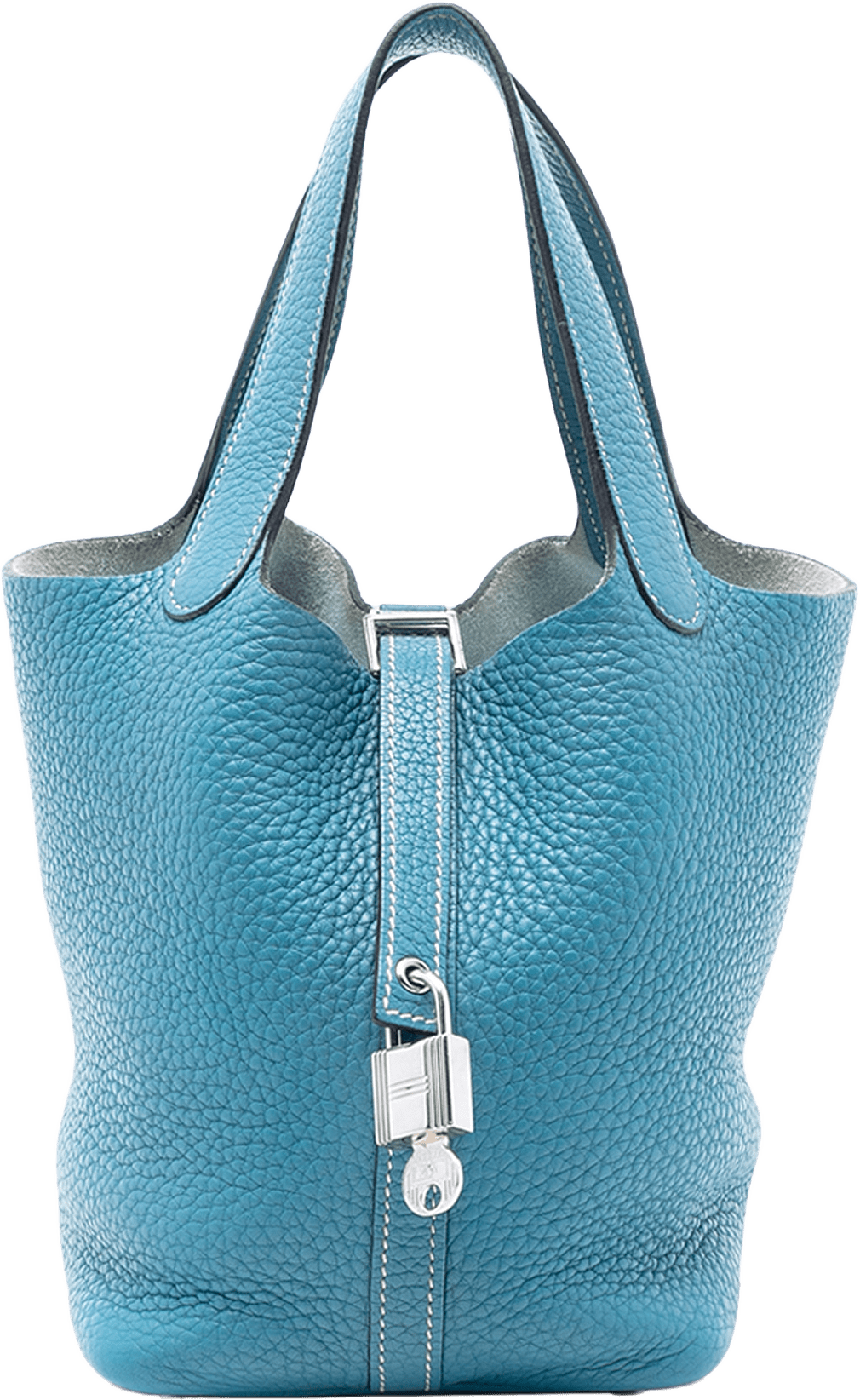 Hermès Clemence Picotin Lock 18, från Luxclusif, i färgen blue.