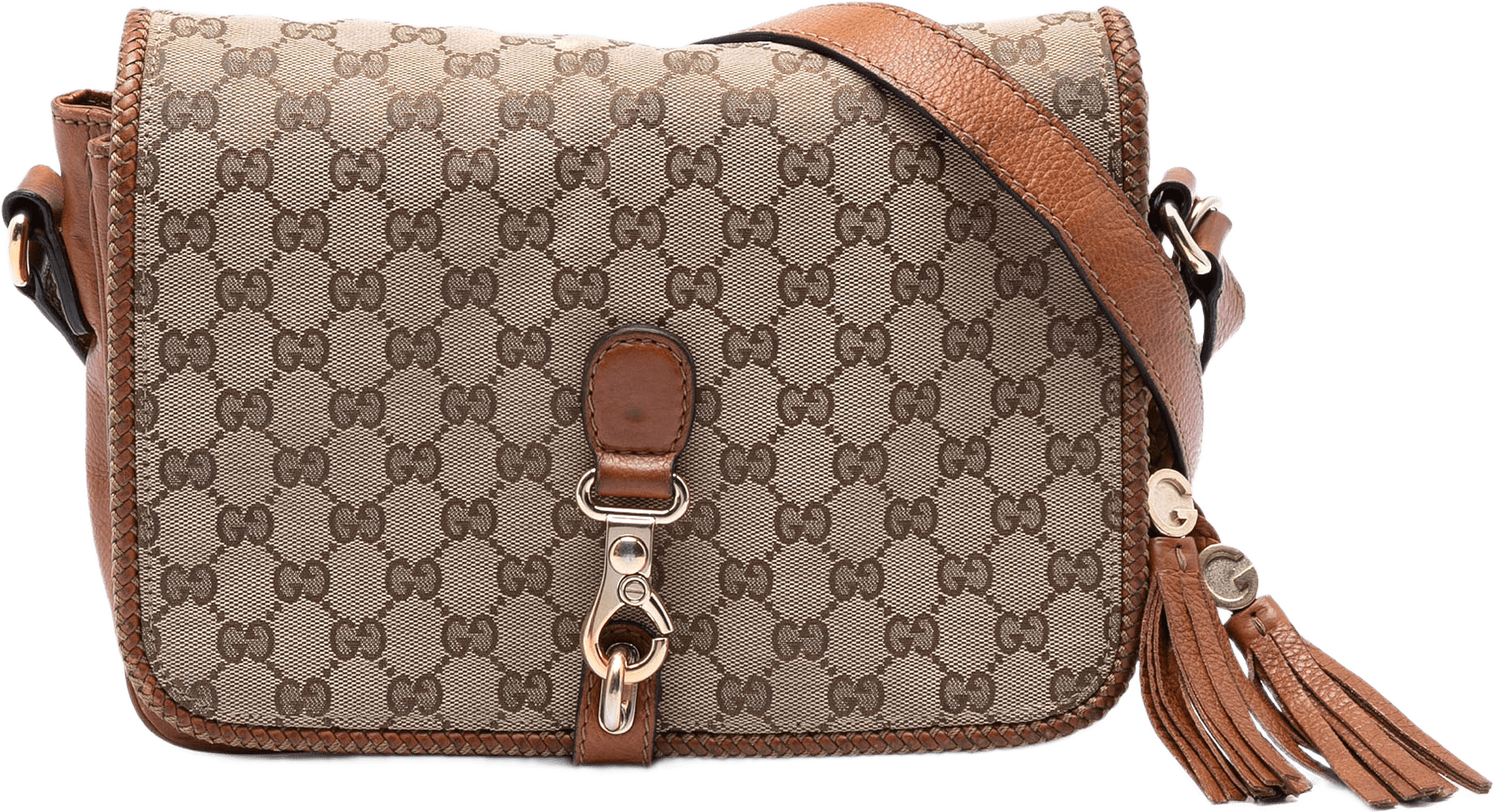 Gucci Gg Canvas Marrakech Crossbody, från Luxclusif, i färgen beige.
