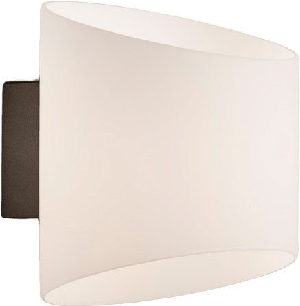 Vägglampa Evoke Oval, från Herstal, i färgen antracit/opal glas.