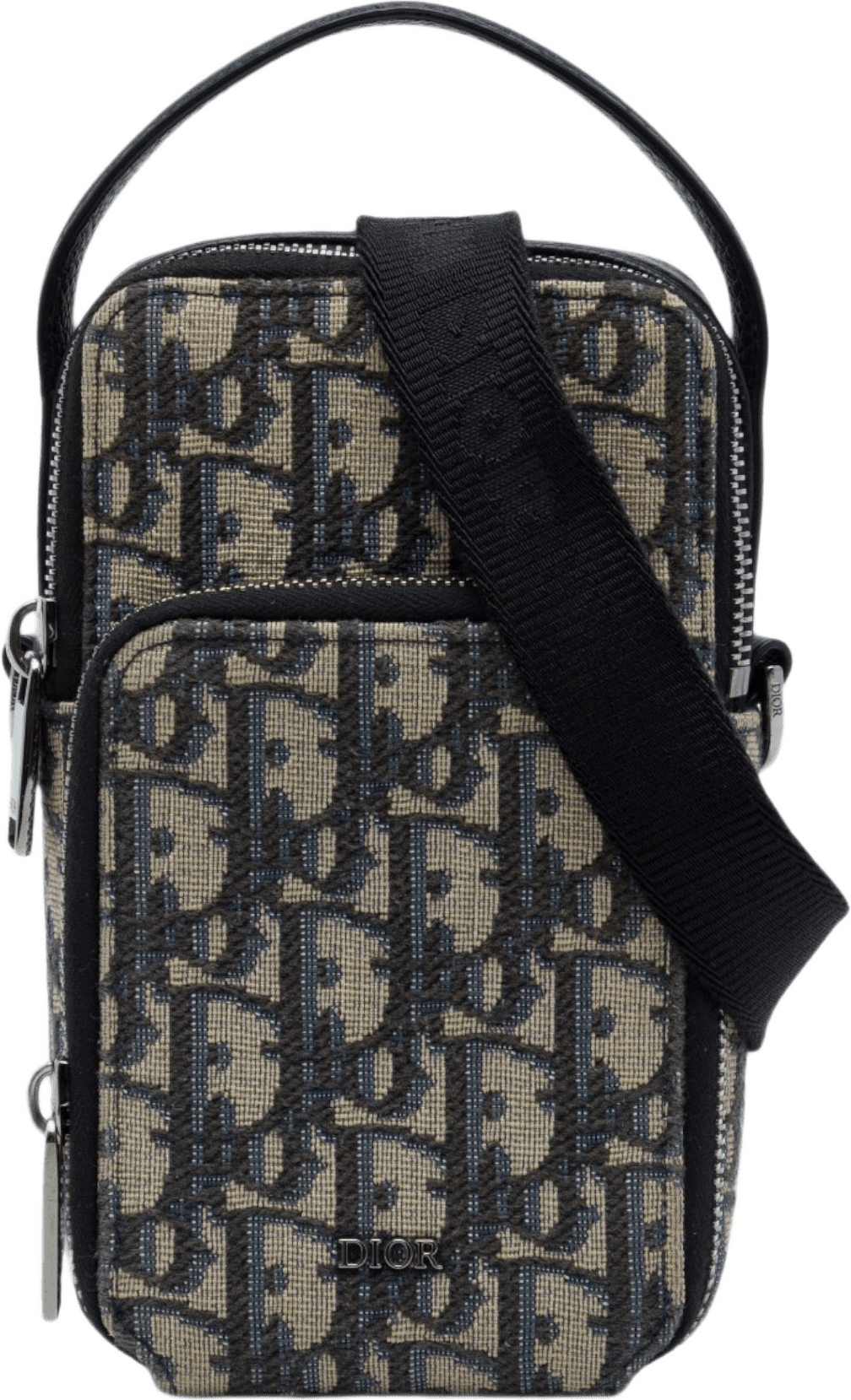 Dior Micro Oblique Canvas Rider Pouch, från Luxclusif, i färgen blå.