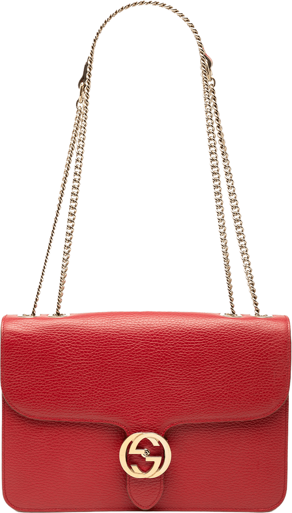 Gucci Medium Dollar Calfskin Interlocking G Crossbody, från Luxclusif, i färgen red.