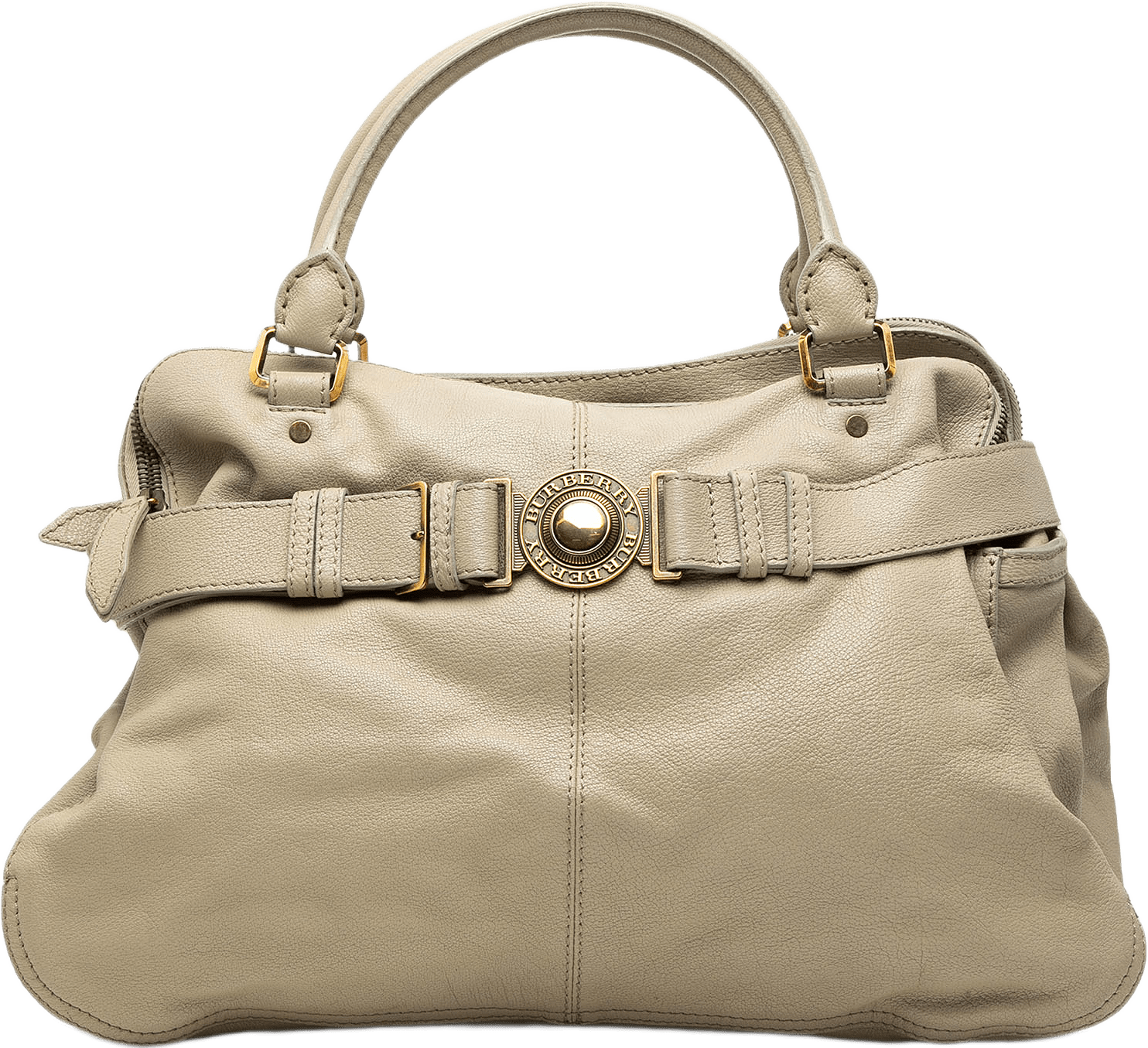 Burberry Leather Lambeth Tote, från Luxclusif, i färgen gray.