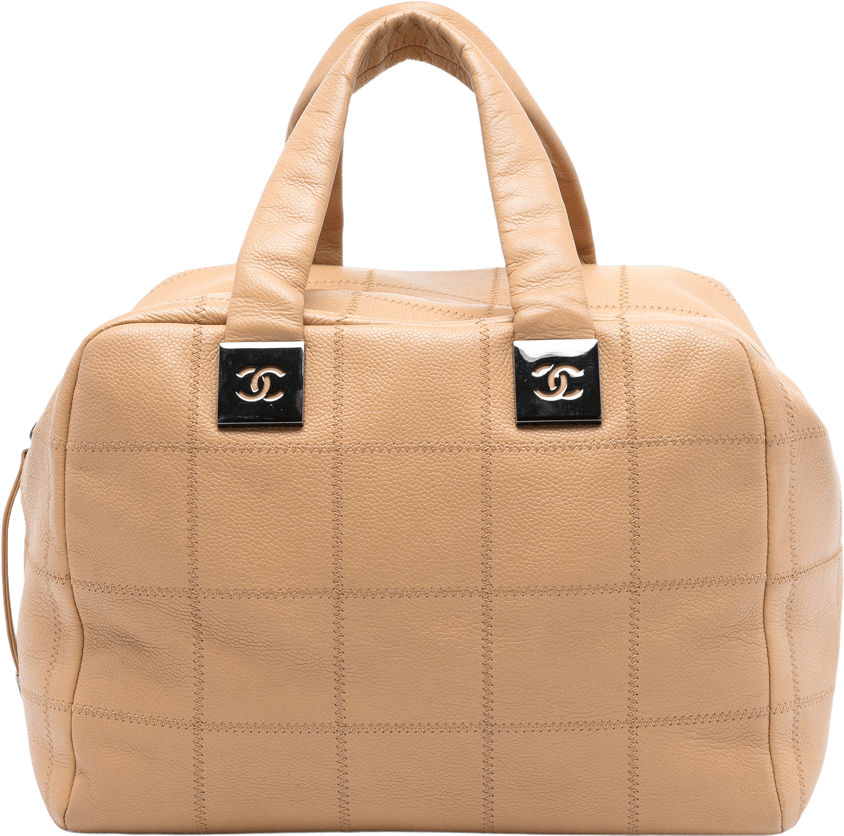 Chanel Cc Choco Bar Caviar Stitched Boston, från Luxclusif, i färgen beige.