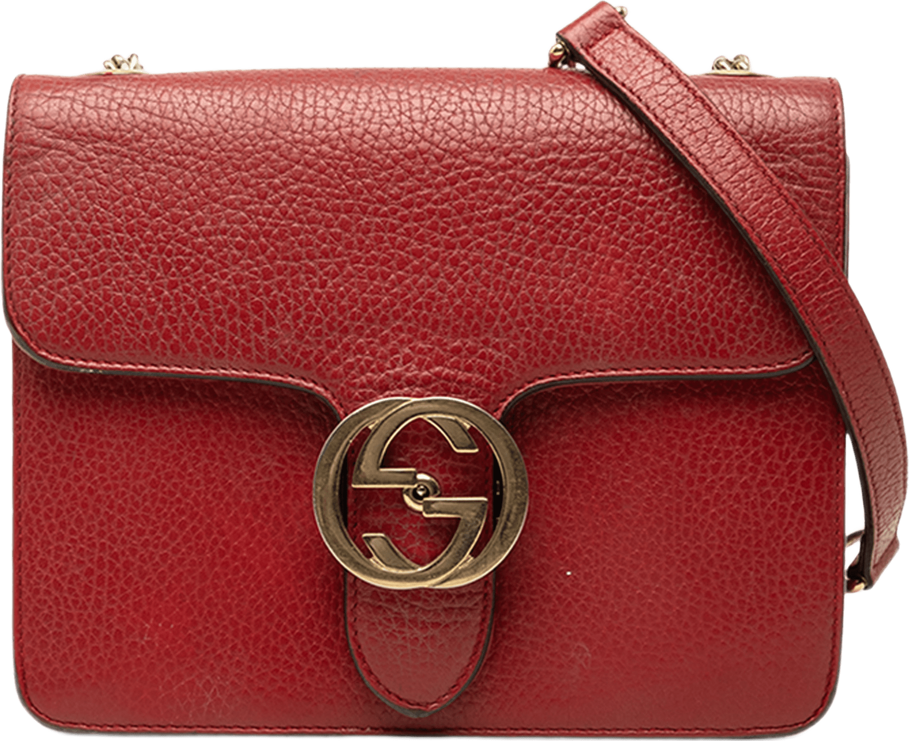 Gucci Small Dollar Calfskin Interlocking G Crossbody, från Luxclusif, i färgen röd.