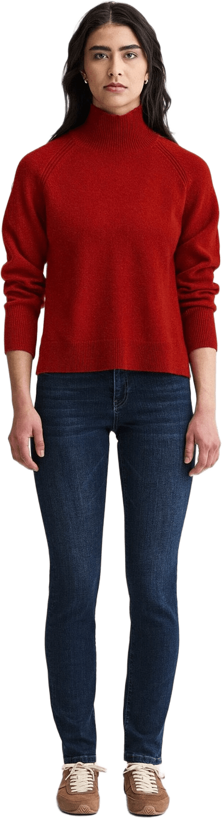 Stickad Polotröja Mira, från Newhouse, i färgen röd.