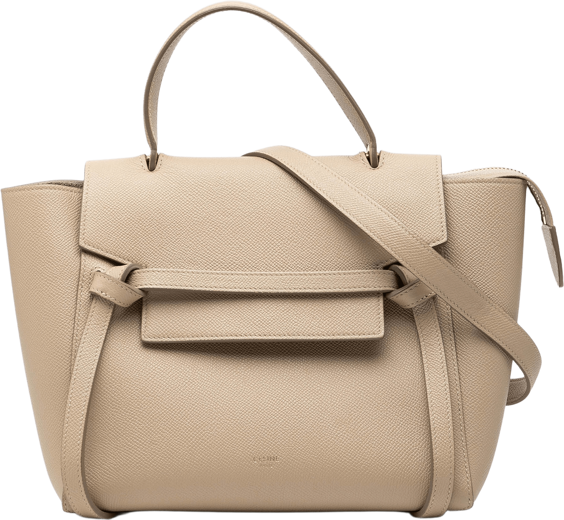 Celine Micro Grained Calfskin Belt Bag, från Luxclusif, i färgen beige.