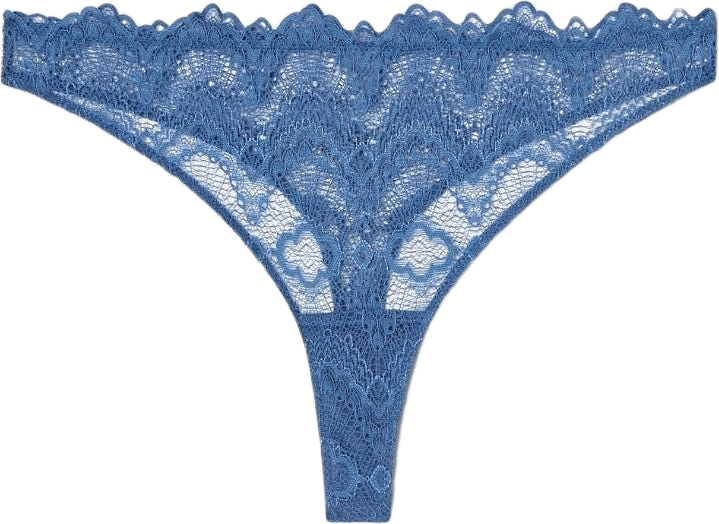 Lace Thong, från Understatement, i färgen faded blue.