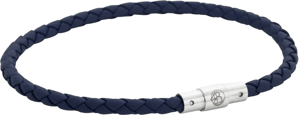 Leandro Leather Bracelet Grey, från by BILLGREN, i färgen blå.