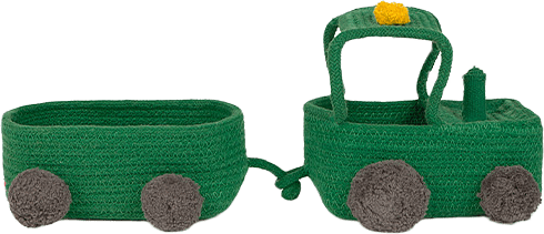 Korg Traktor, från LORENA CANALS, i färgen dark grey, mustard, monstera green.