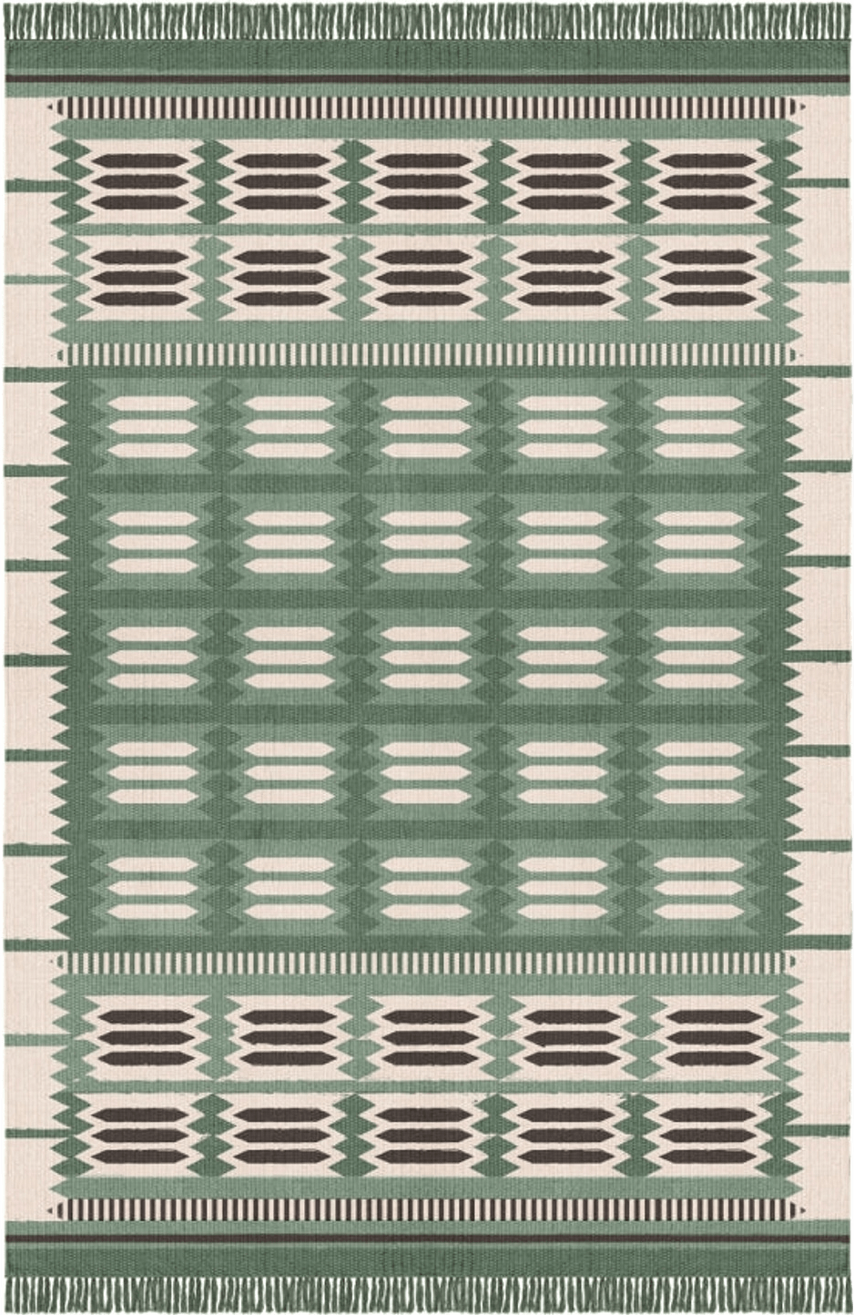 Röllakan Ullmatta 140x200 cm, från Layered, i färgen grön.