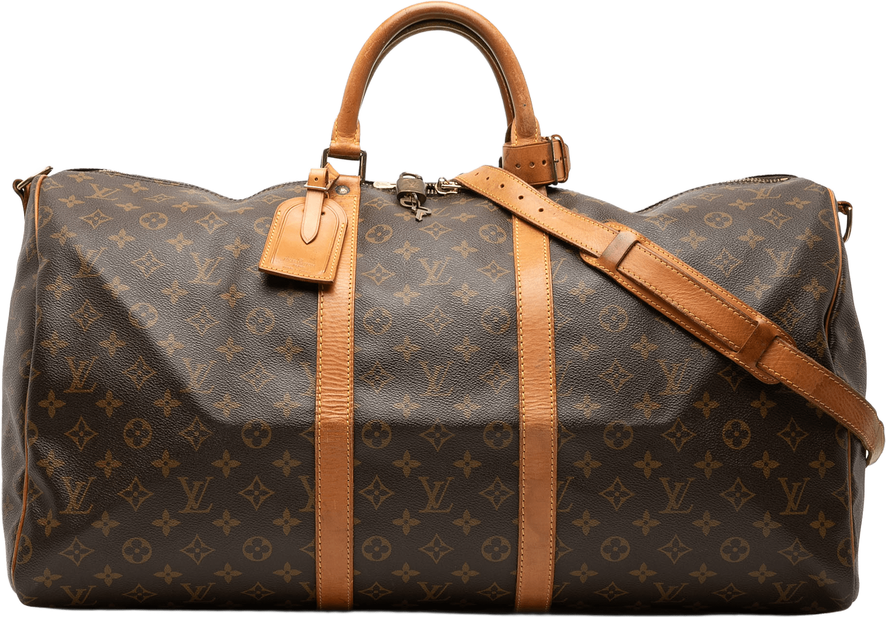 Louis Vuitton Monogram Keepall Bandouliere 55, från Luxclusif, i färgen brown.