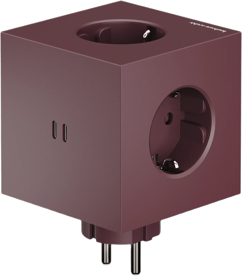 Förgreningsuttag Square 2 Usb-c, från Avolt, i färgen mulberry red.