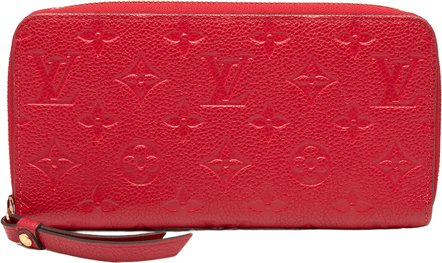 Louis Vuitton Monogram Empreinte Zippy Long Wallet, från Luxclusif, i färgen red.