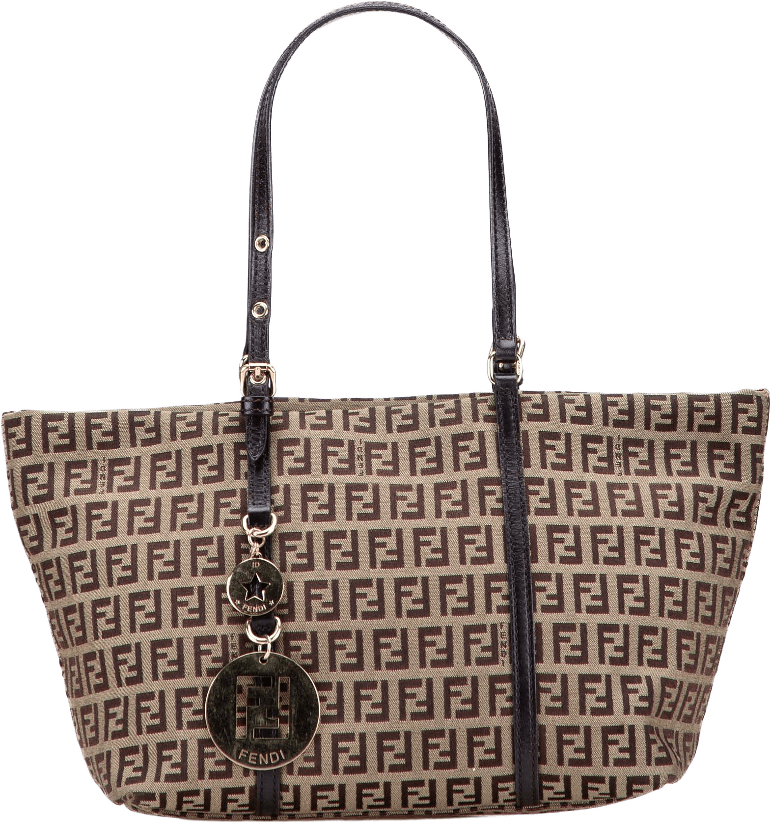 Fendi Mini Zucchino Canvas Superstar Tote, från Luxclusif, i färgen beige.