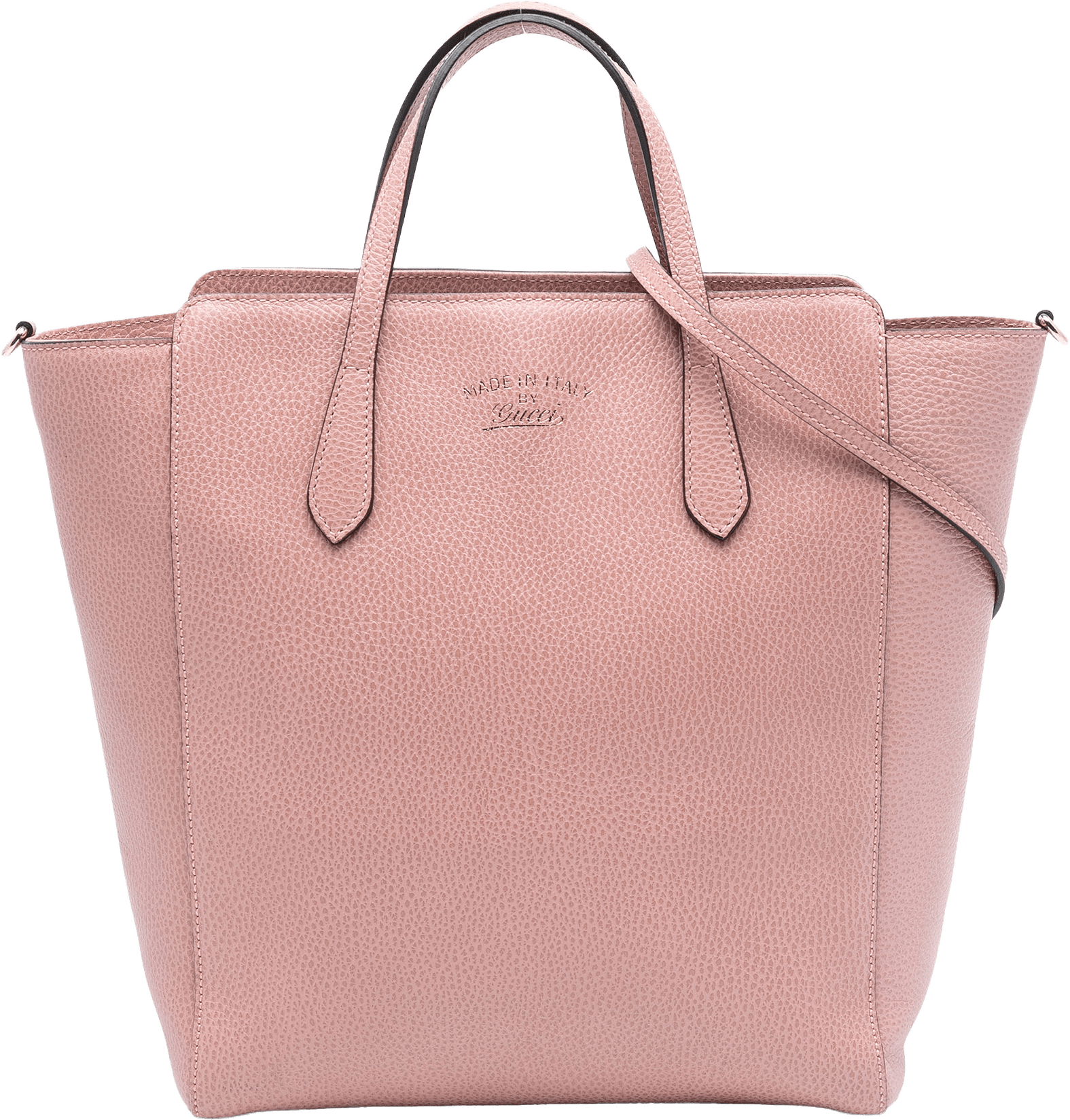 Gucci Leather Swing Convertible Tote, från Luxclusif, i färgen pink.
