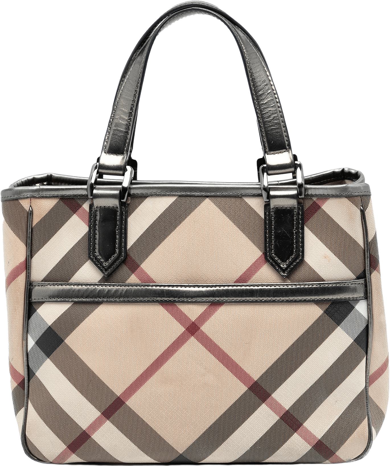 Burberry Supernova Check Coated Canvas Tote, från Luxclusif, i färgen beige.