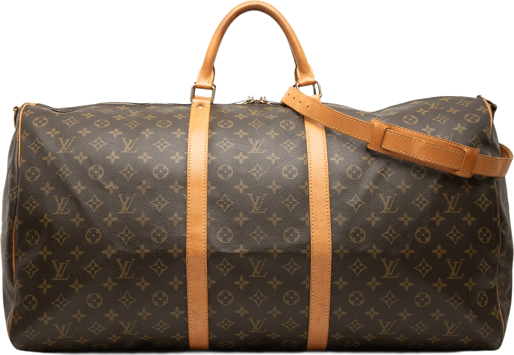 Louis Vuitton Monogram Keepall Bandouliere 60, från Luxclusif, i färgen brun.