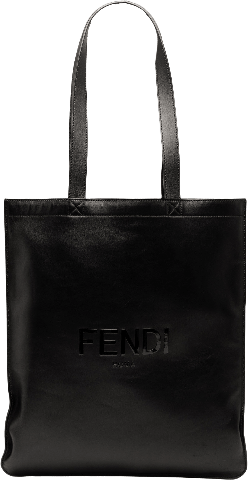 Fendi Embossed Leather Logo Shopper Tote, från Luxclusif, i färgen black.