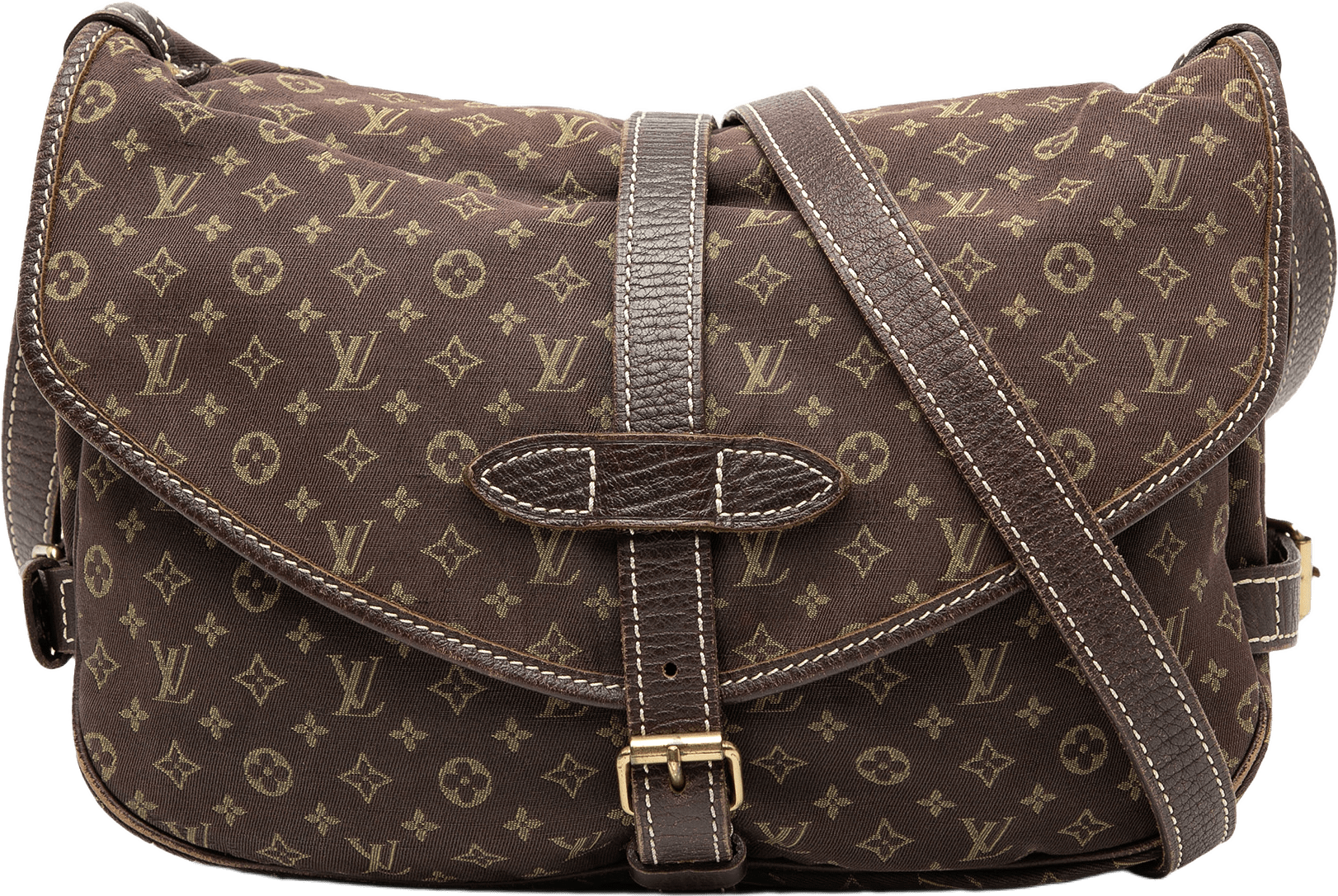 Louis Vuitton Monogram Mini Lin Saumur 30, från Luxclusif, i färgen dark brown.