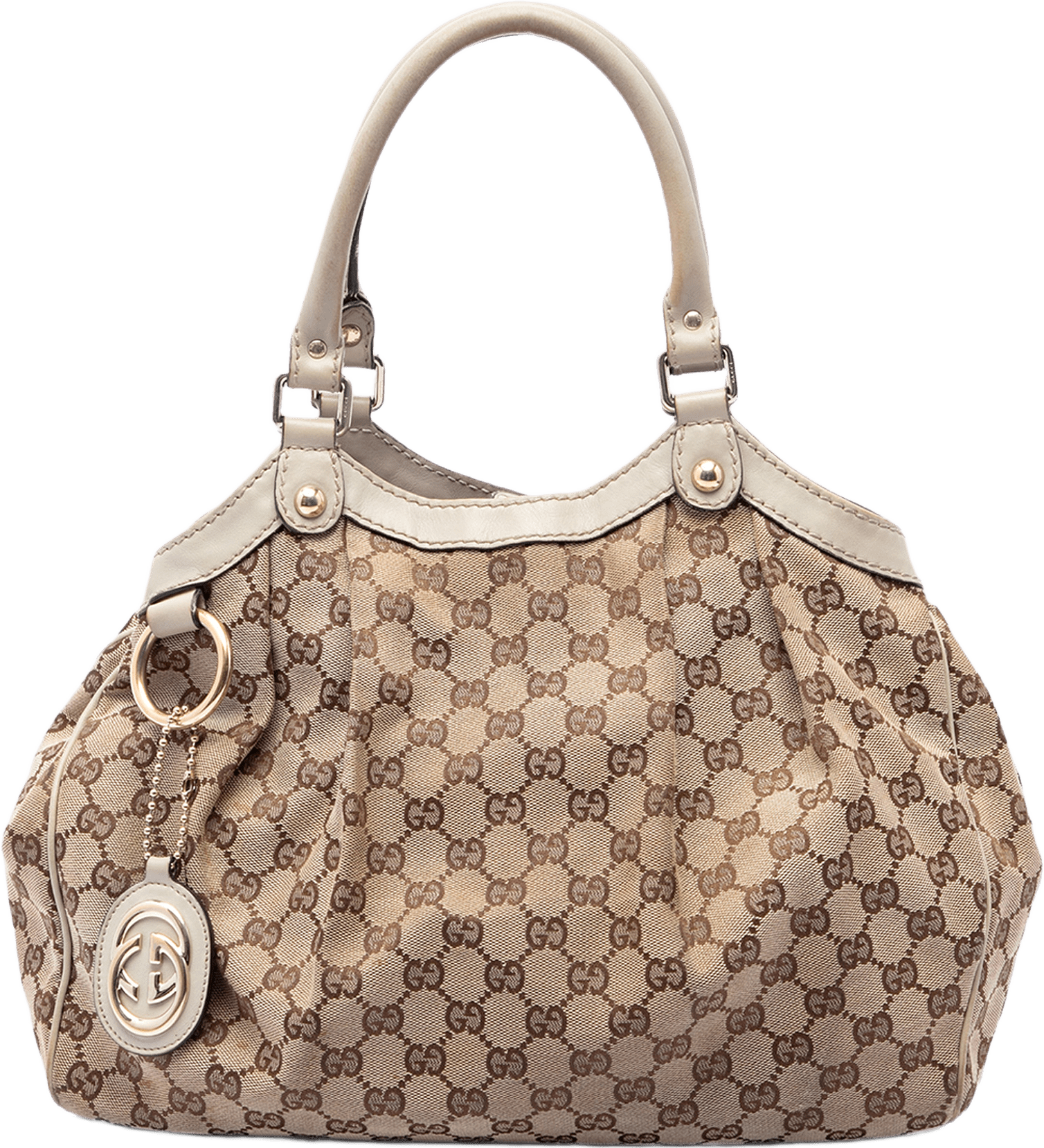 Gucci Medium Gg Canvas Sukey Tote, från Luxclusif, i färgen beige.
