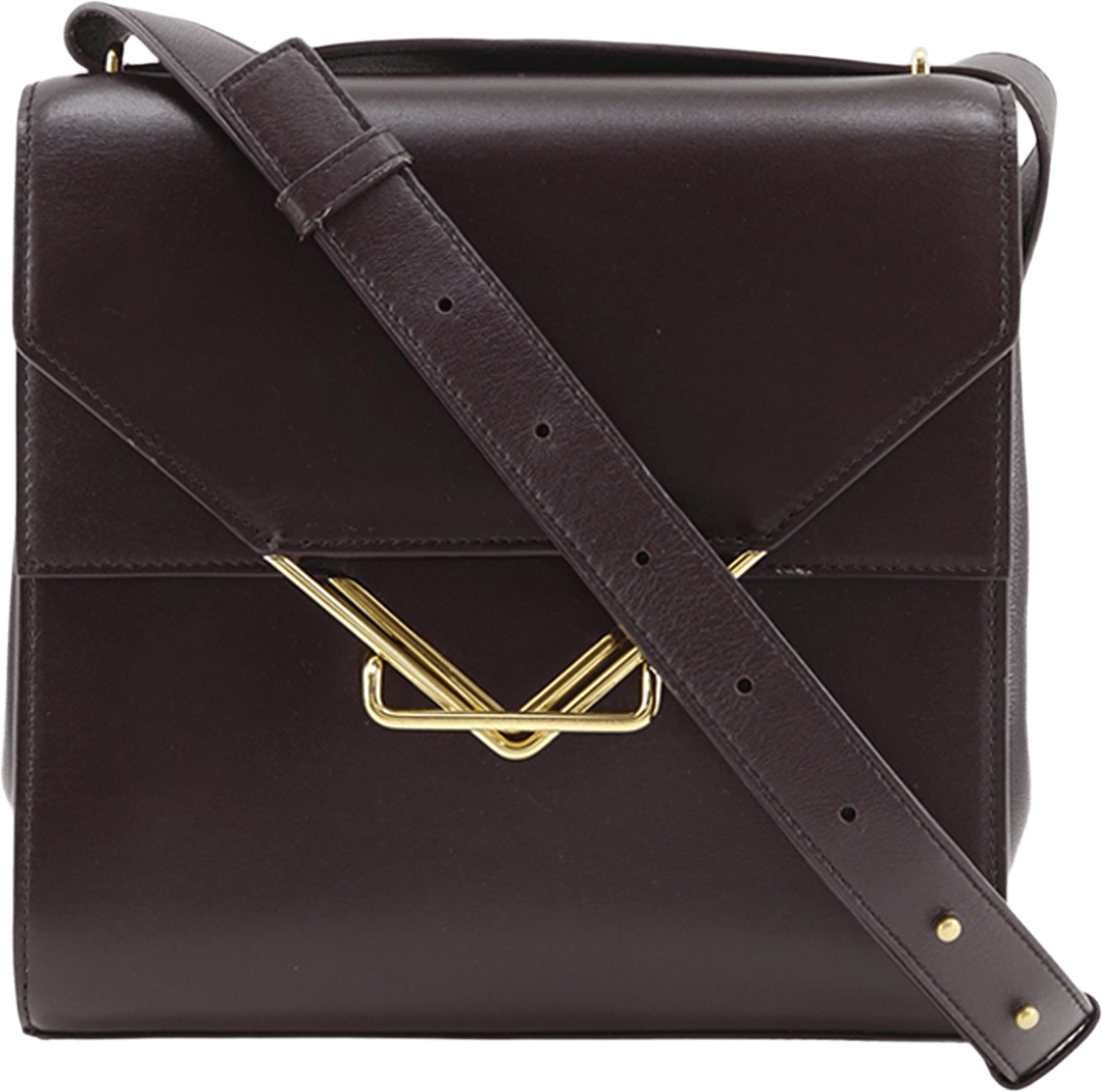 Bottega Veneta Leather The Clip Crossbody, från Luxclusif, i färgen purple.