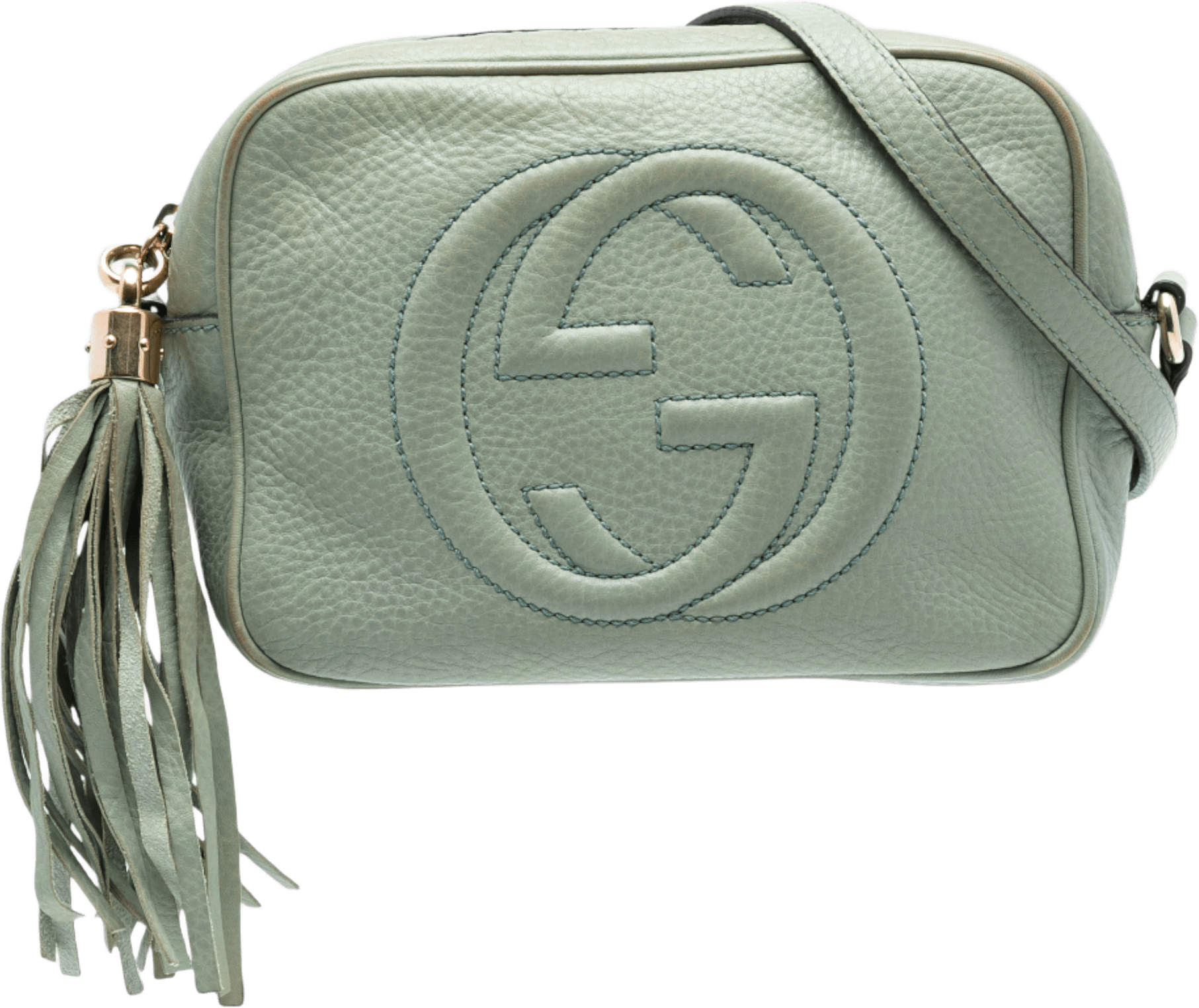 Gucci Leather Soho Disco Crossbody, från Luxclusif, i färgen mint.
