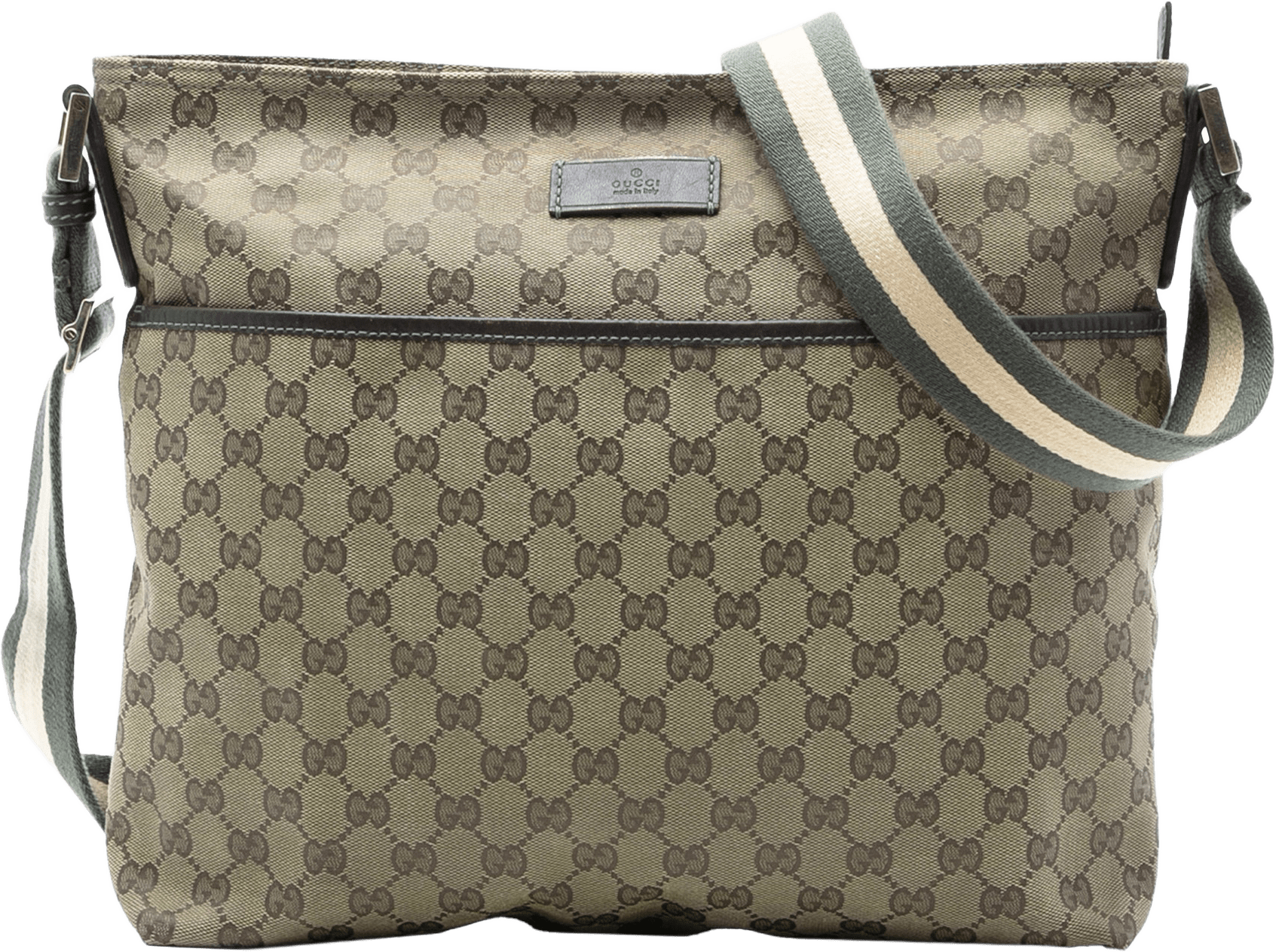 Gucci Gg Canvas Web Crossbody, från Luxclusif, i färgen beige.