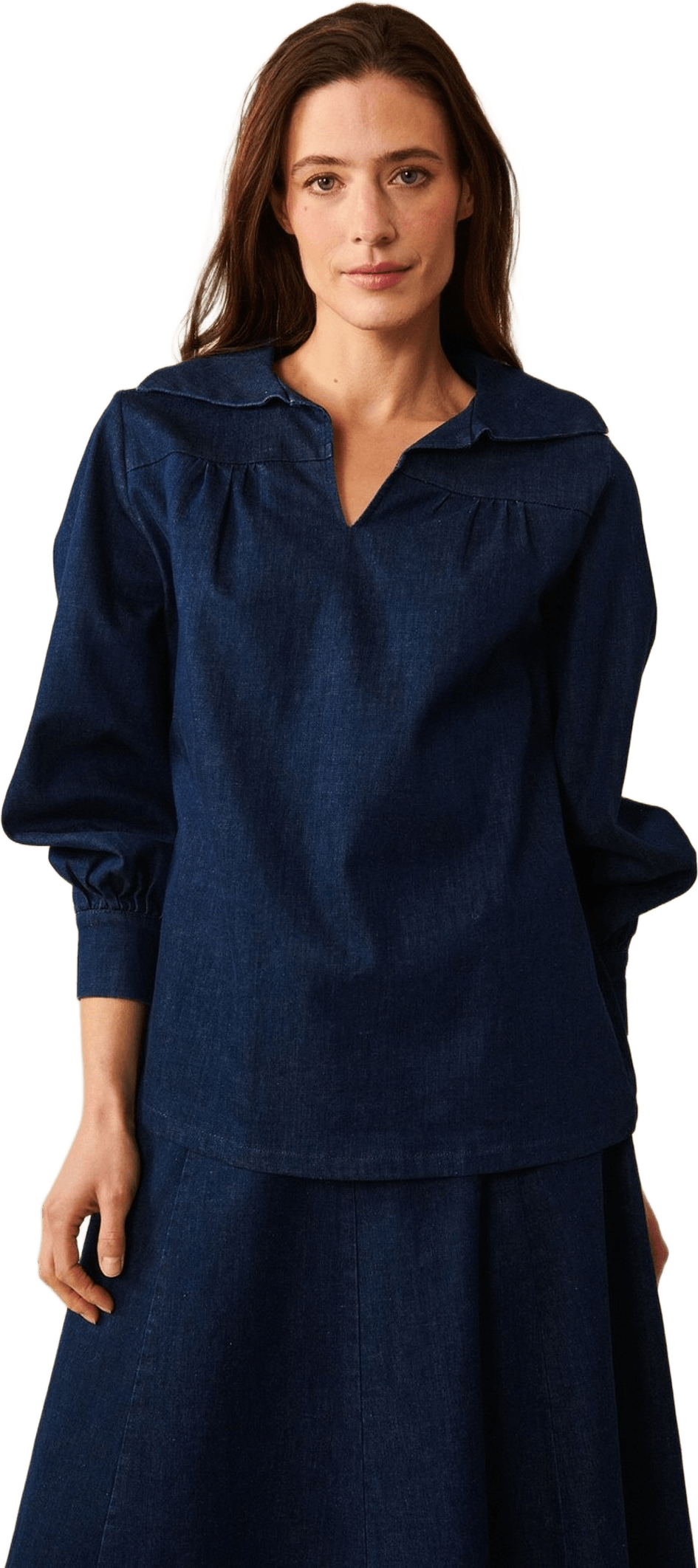 Francesca Blouse, från Jumperfabriken, i färgen blue.